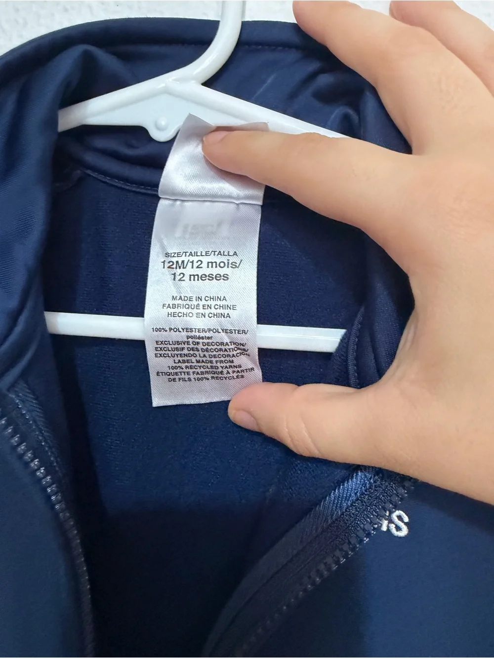 adidas Navy Blue Track Jacket with White Stripes